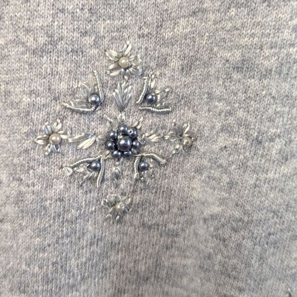 VTG Casual Corner Lambswool Jewelled Quiet Luxury Eclectic Grandma LG - Picture 5 of 9